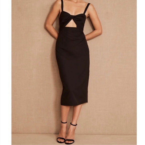 BHLDN Dresses & Skirts - BHLDN Evonna black front cutout dress 👗